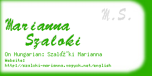 marianna szaloki business card